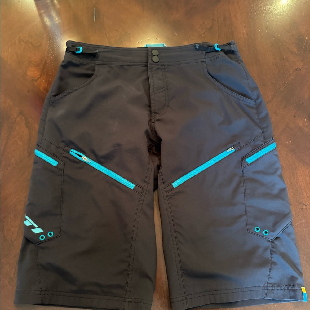Yeti Men's Black Active Shorts with Teal Accents